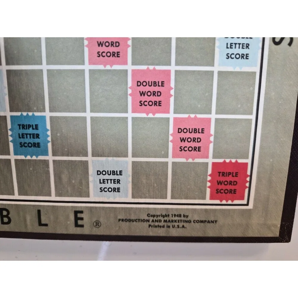 Vintage 1953 Scrabble Board Game Selchow & Righter Complete Tiles & Racks